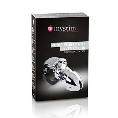 Pubic Enemy No 1 Cock Cage Silver Edition Mystim 66222